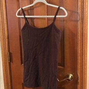 Brown extra long cami